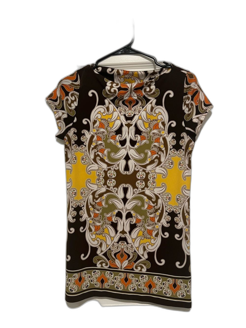 Rafaella Women’s Ornate Paisley Print Short Sleeve Tunic Top